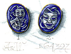 designs fo comedy and tragedy cuff links