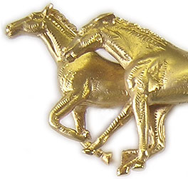 double horse brooch