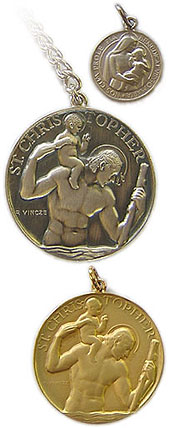 St Christopher and Madonna pendants